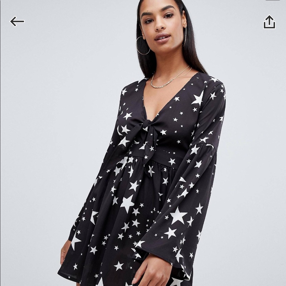 Black Tea Dress with stars
